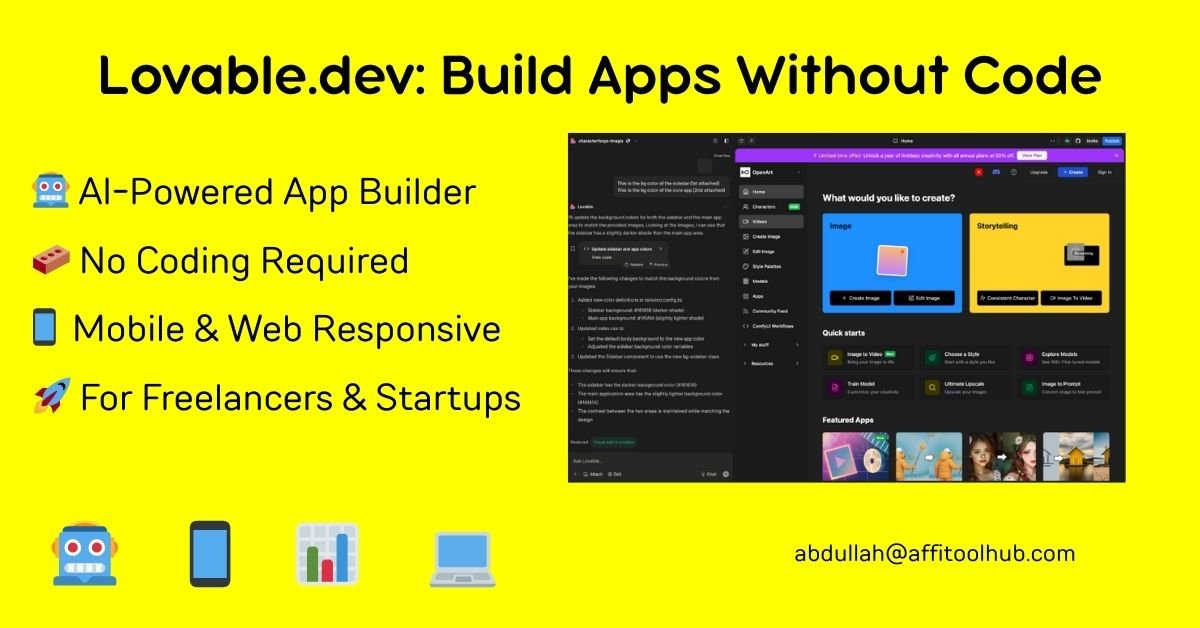 Lovable.dev no-code AI app builder for freelancers and startups—build mobile and web apps without coding.
